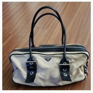 Authentic Prada nylon beige bag